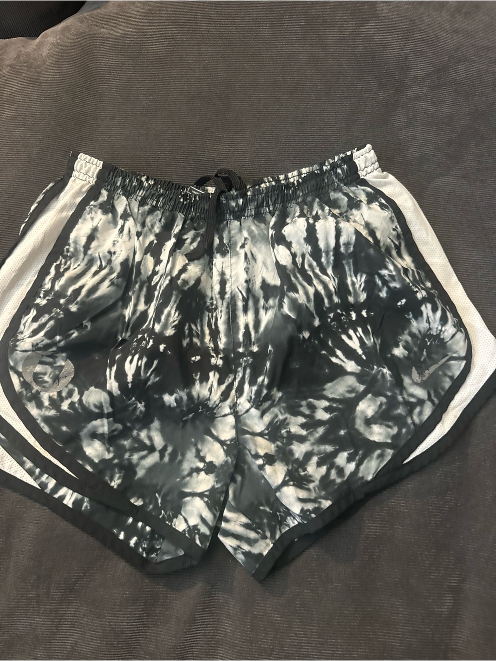 Nike Black & White Tie-Dye Athletic Shorts